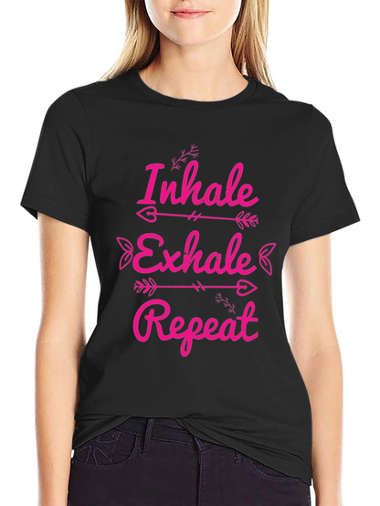 Inhale Exhale Repeat Graphic Tee - Black