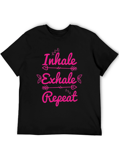 Inhale Exhale Repeat Graphic Tee - Black
