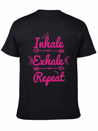 Inhale Exhale Repeat Graphic Tee - Black
