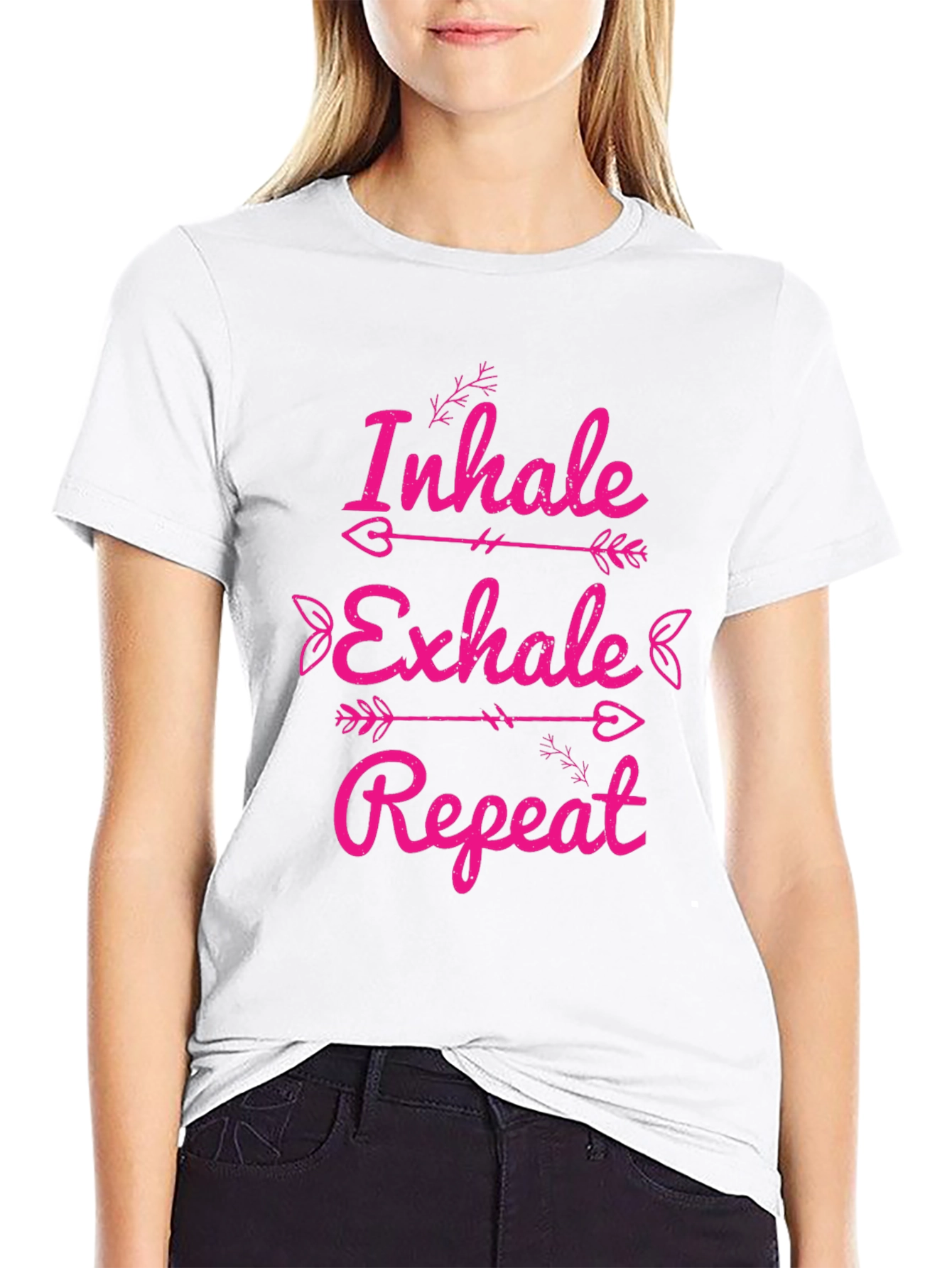 Inhale Exhale Repeat Graphic Tee - Black