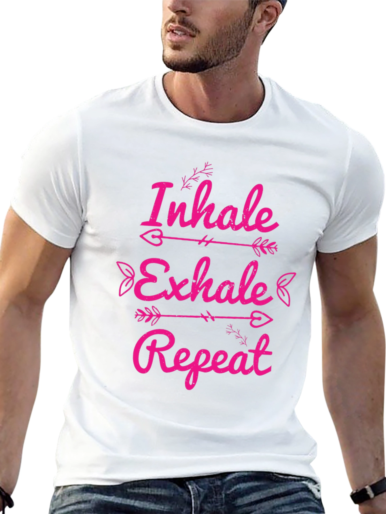 Inhale Exhale Repeat Graphic Tee - Black