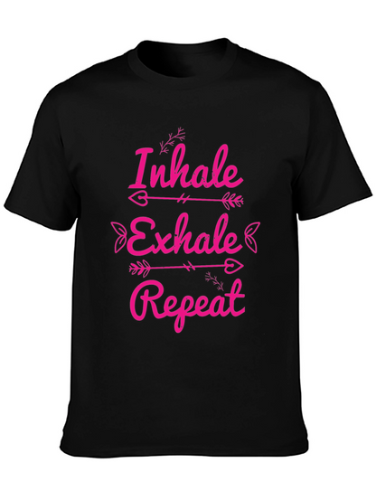 Inhale Exhale Repeat Graphic Tee - Black