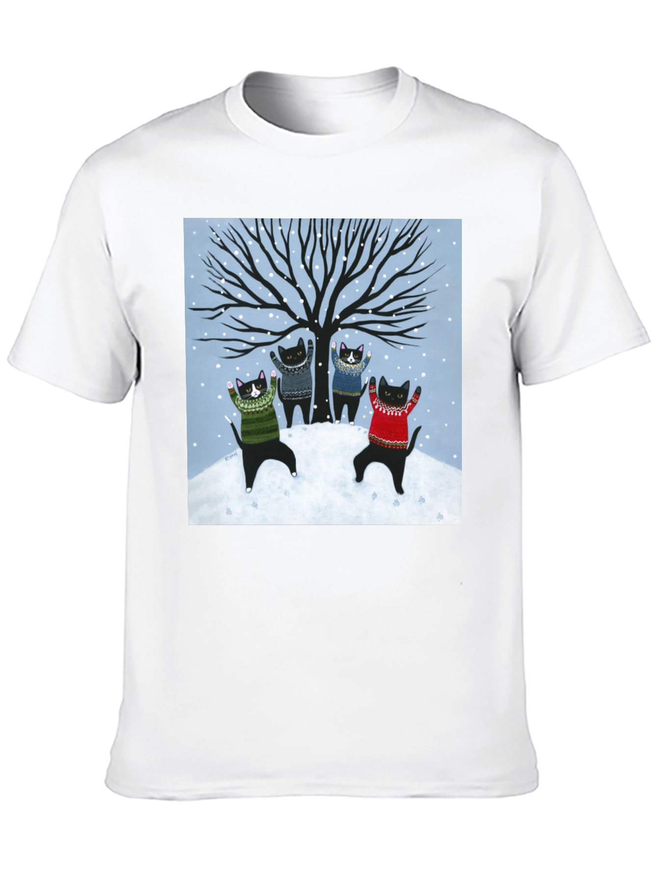 Winter Cat Sweater T-Shirt