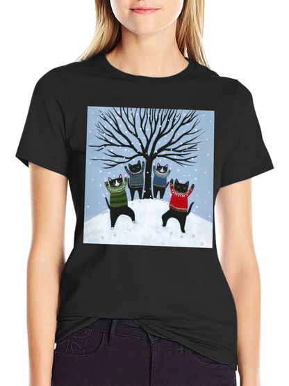 Winter Cat Sweater T-Shirt