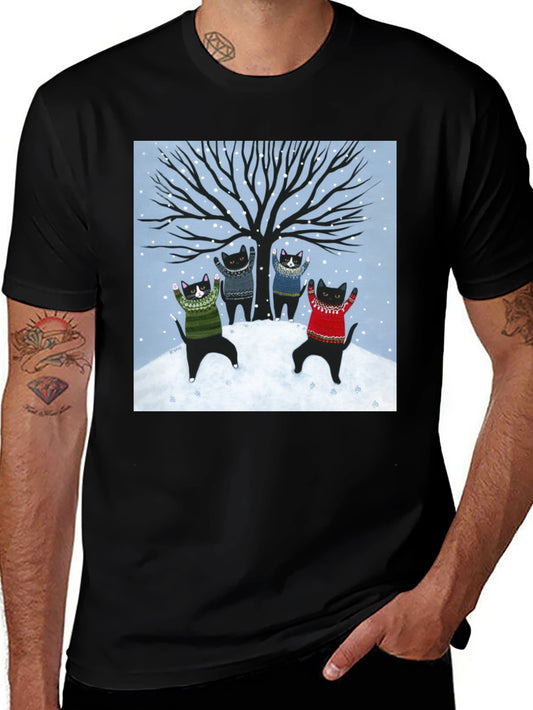 Winter Cat Sweater T-Shirt