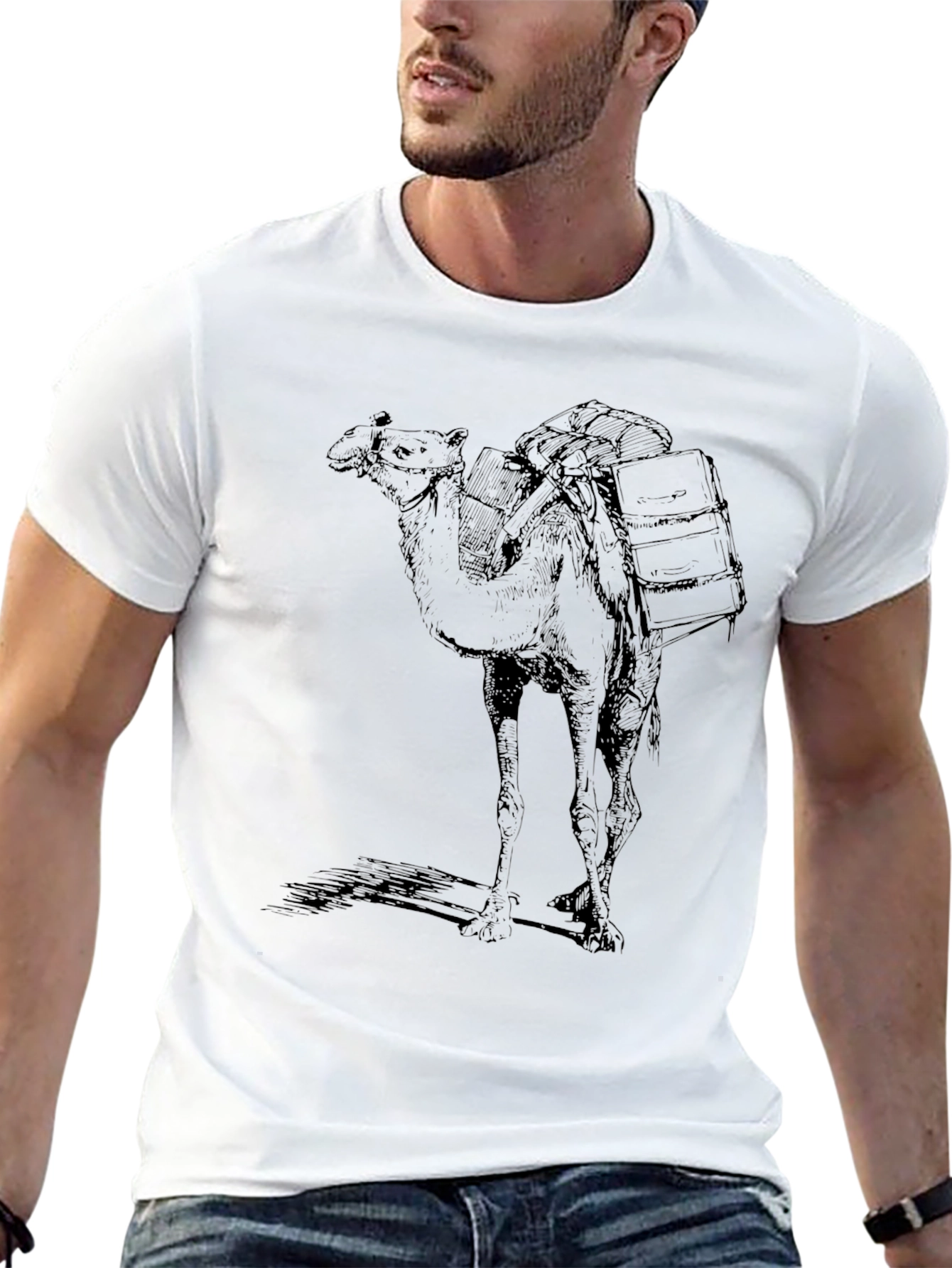Camel Illustration Black Tee