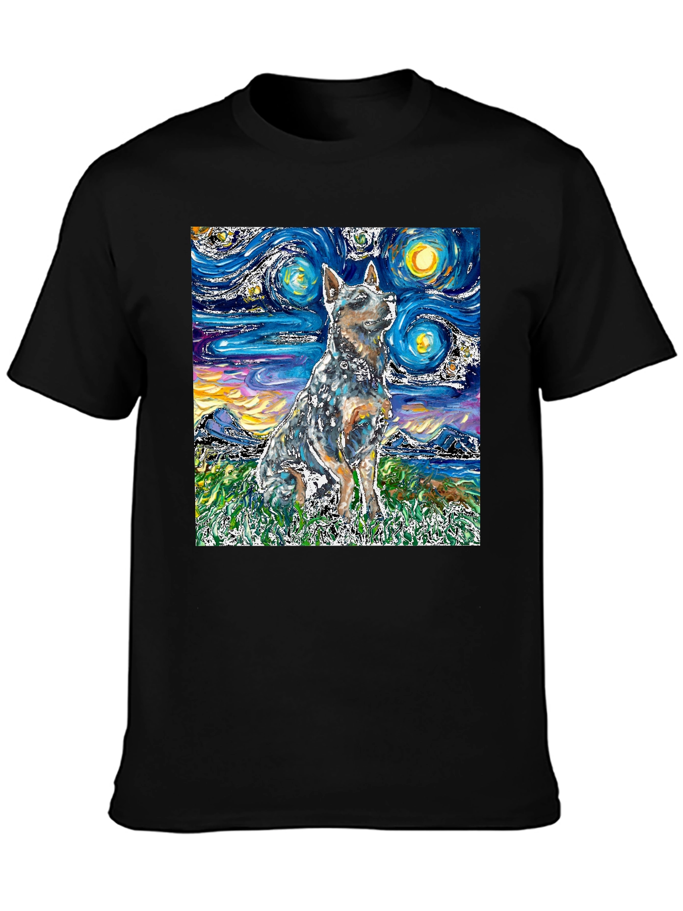 Starry Night Dog T-Shirt - Artistic Pet Tee