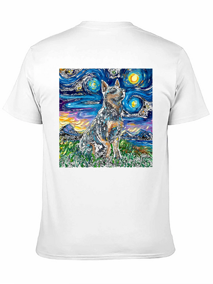 Starry Night Dog T-Shirt - Artistic Pet Tee