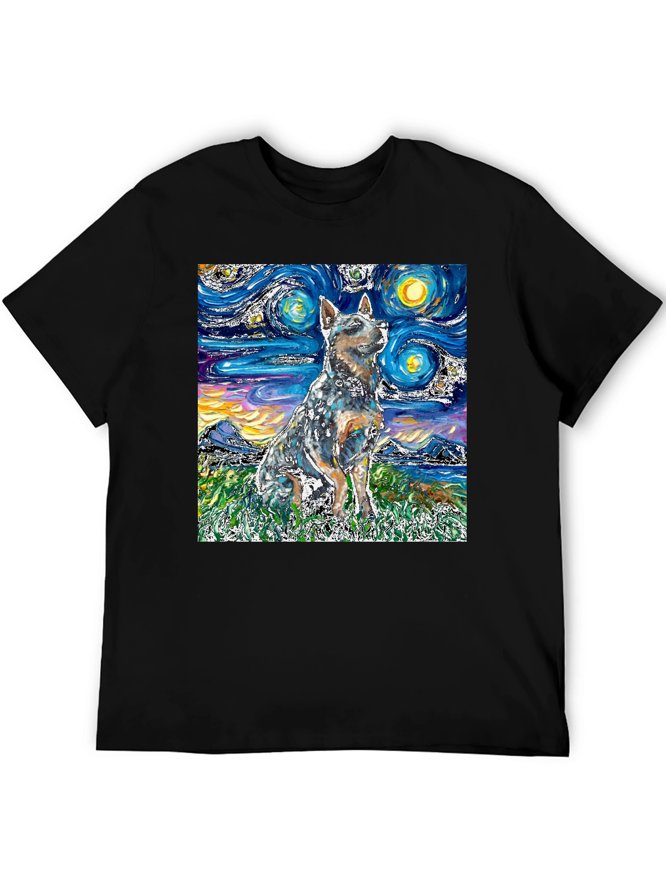 Starry Night Dog T-Shirt - Artistic Pet Tee