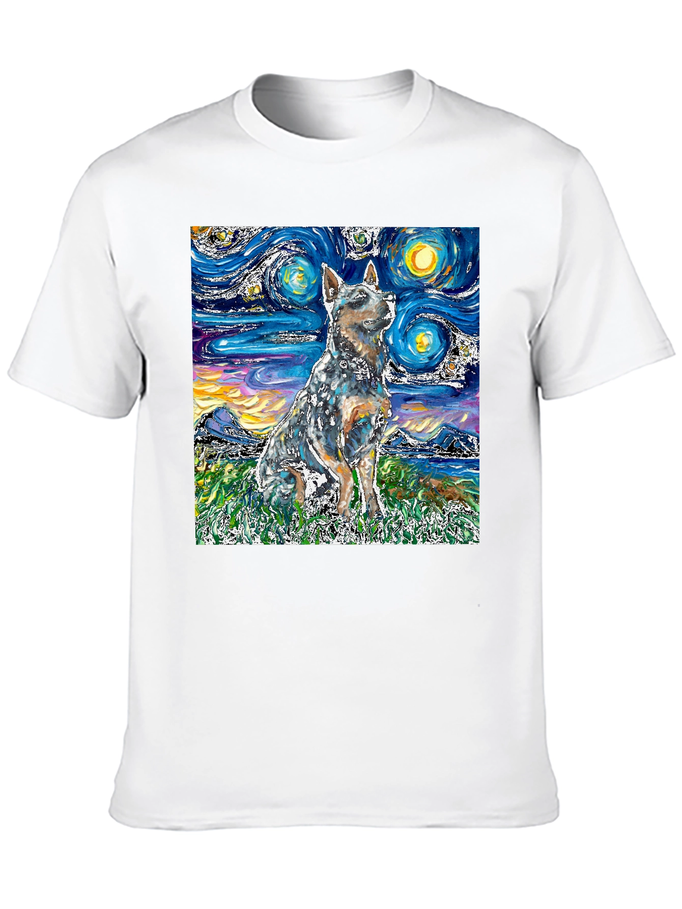 Starry Night Dog T-Shirt - Artistic Pet Tee