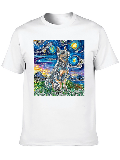 Starry Night Dog T-Shirt - Artistic Pet Tee