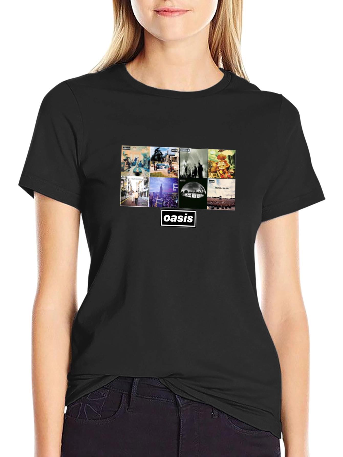 Oasis Album Collage Black T-Shirt