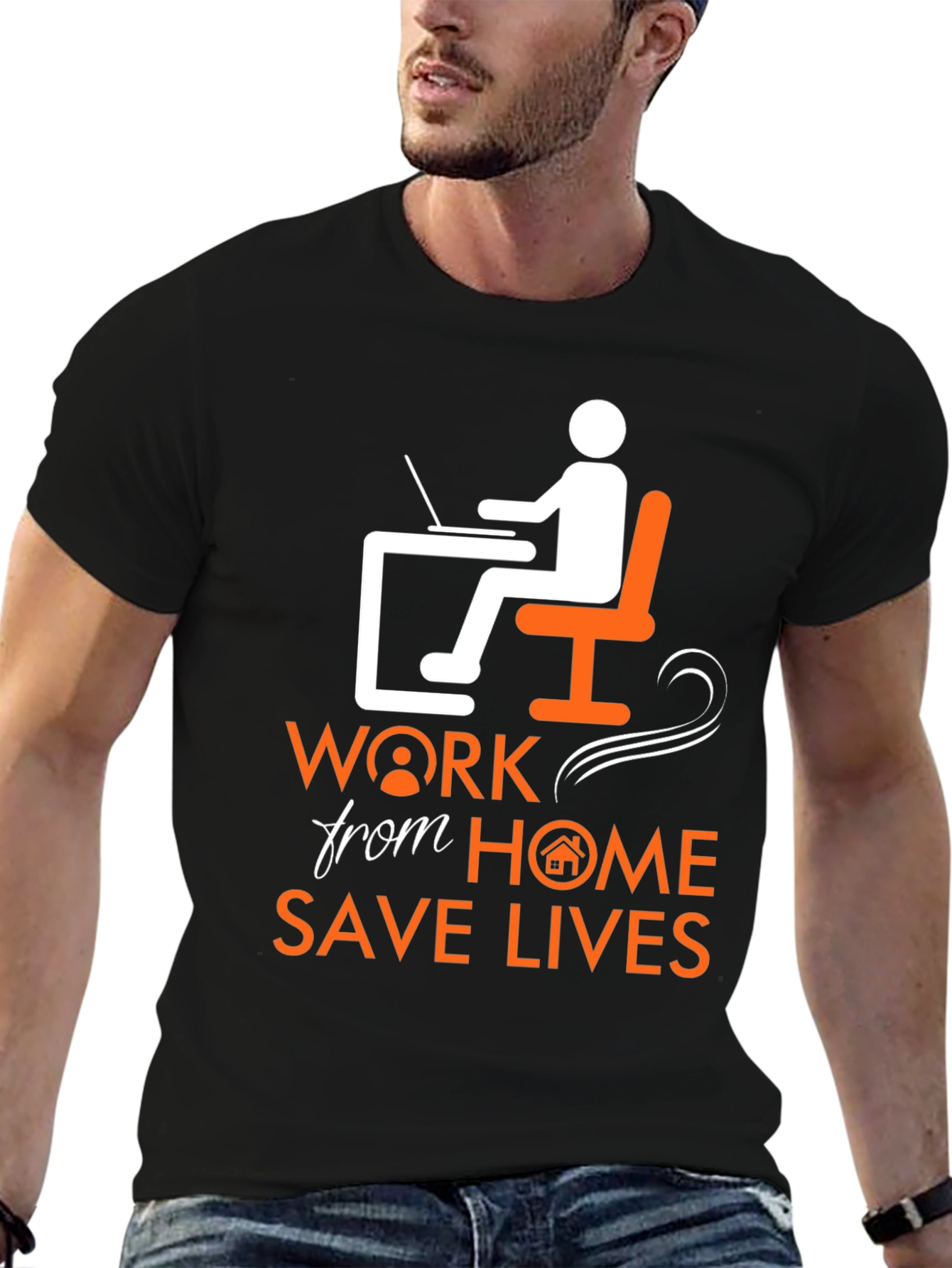 Work From Home Save Lives Graphic T-Shirt