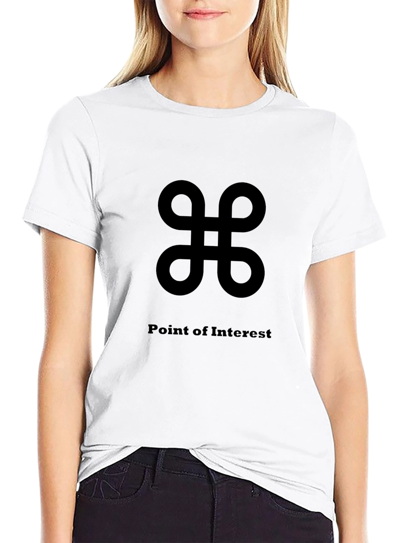 Stylish Black T-Shirt - Point of Interest Design