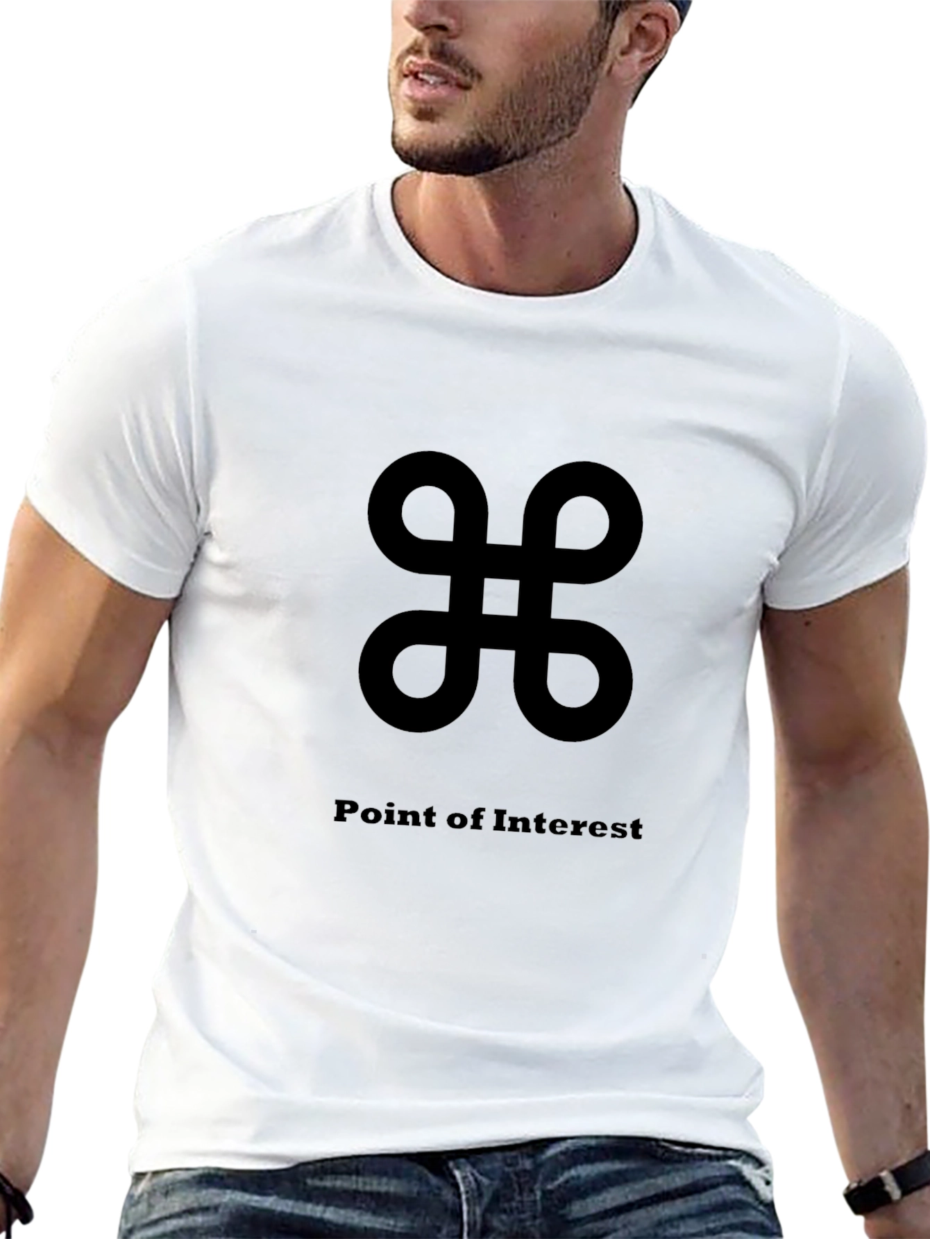 Stylish Black T-Shirt - Point of Interest Design