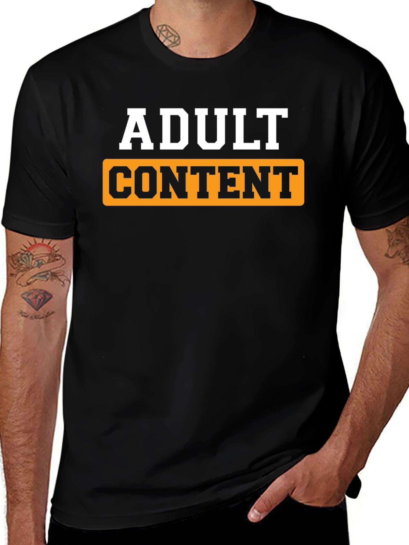 Adult Content Graphic T-Shirt - Black