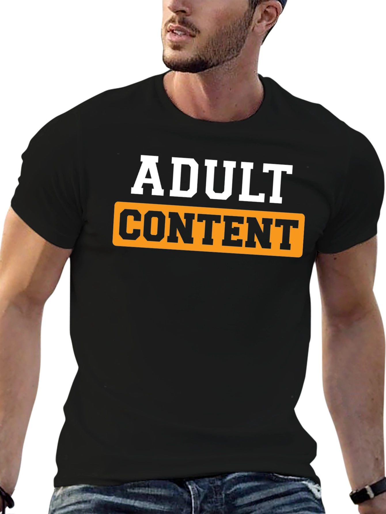 Adult Content Graphic T-Shirt - Black