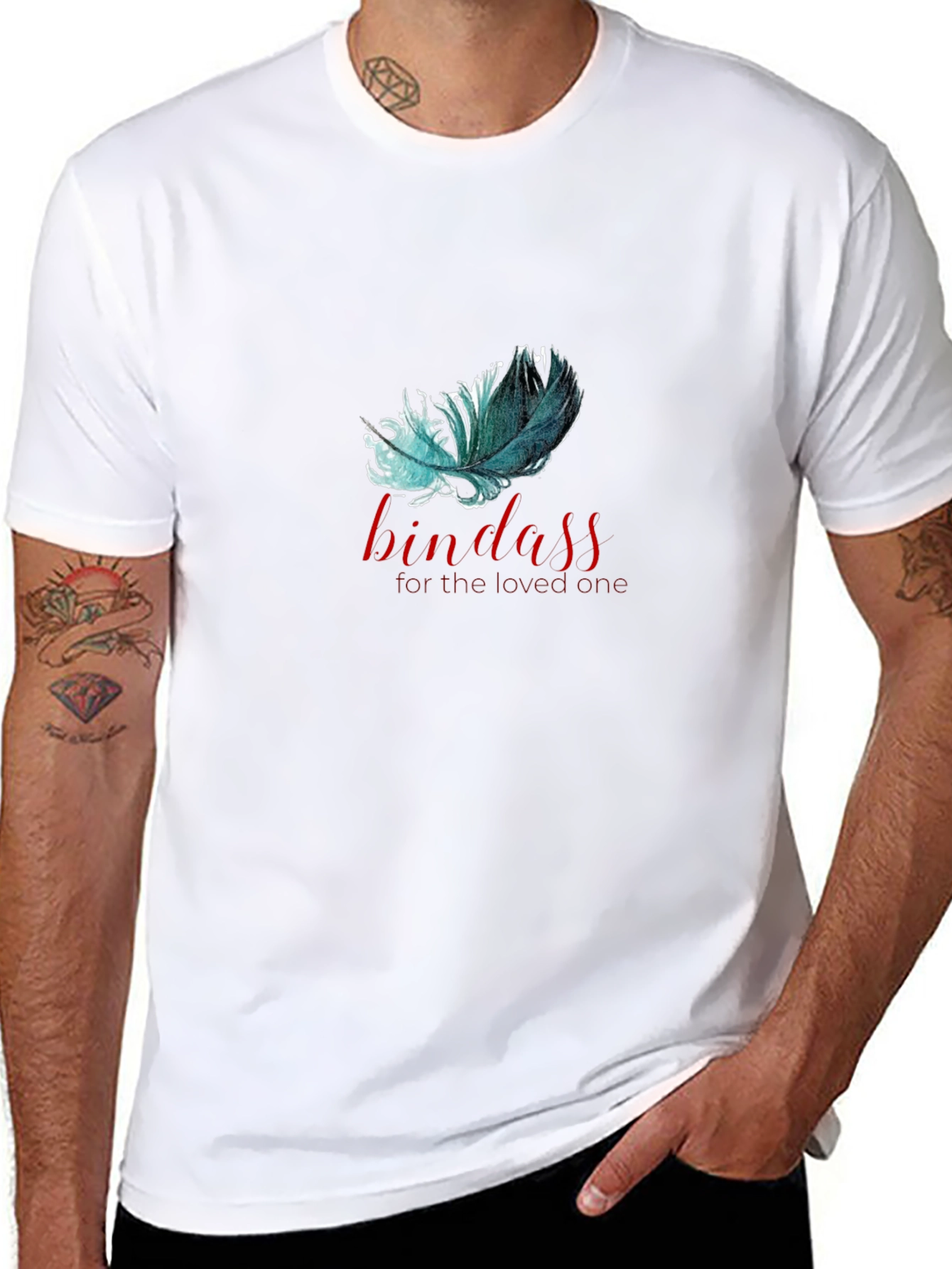 Bindass Feather Graphic T-Shirt