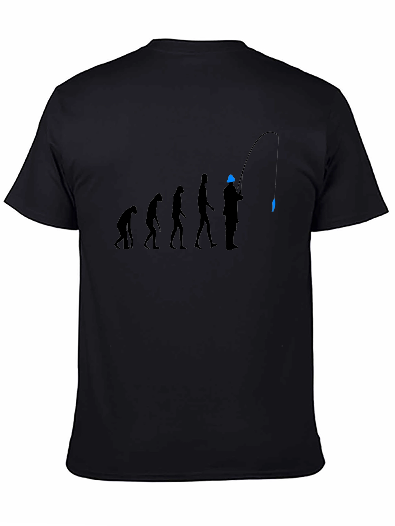 Evolution of Fishing T-Shirt - Black Graphic Tee