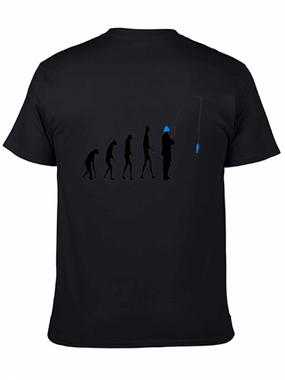 Evolution of Fishing T-Shirt - Black Graphic Tee