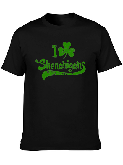 I Shamrock Shenanigans St. Patricks Day Black T-Shirt