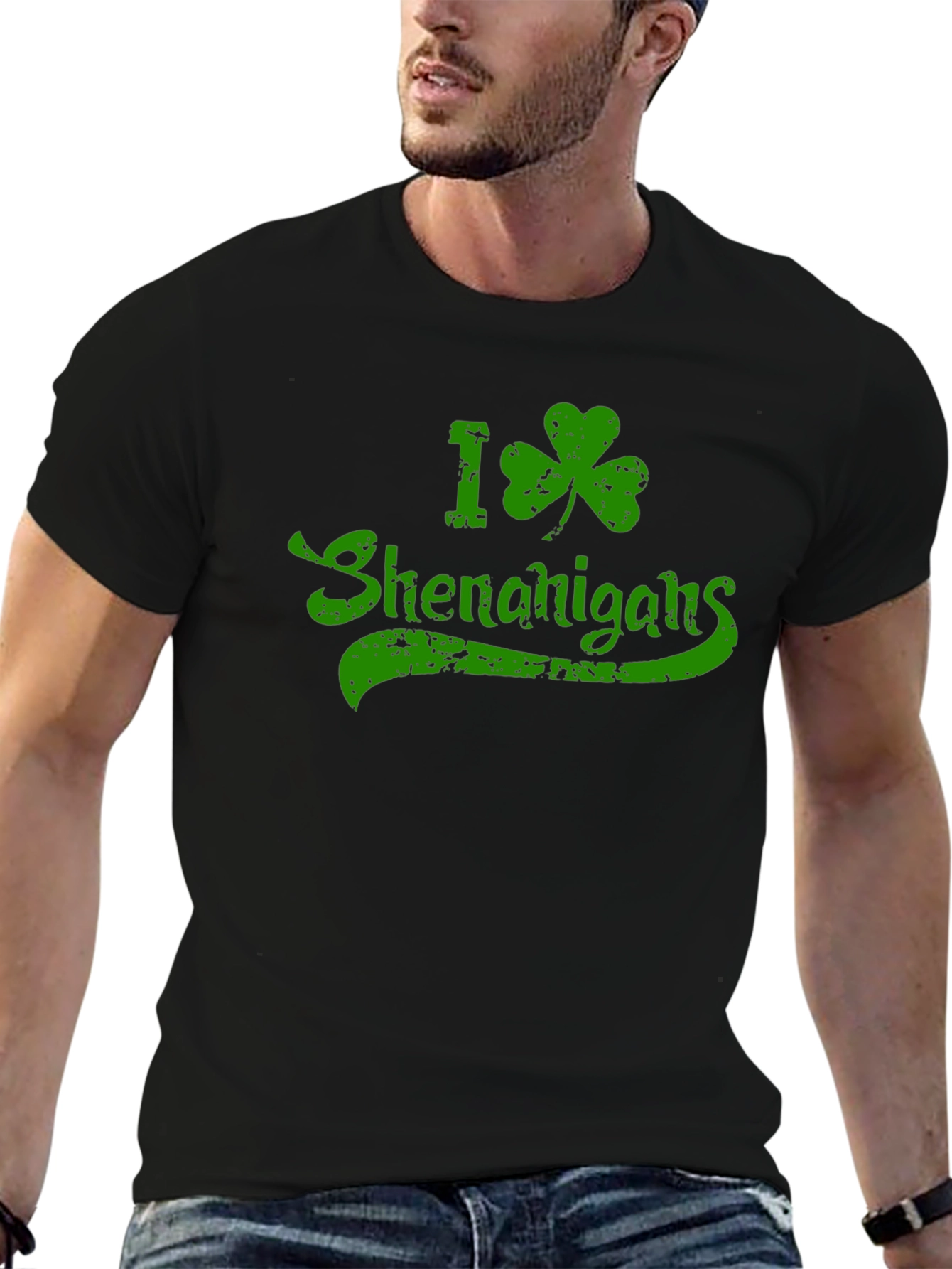 I Shamrock Shenanigans St. Patricks Day Black T-Shirt