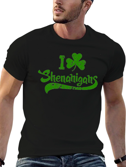 I Shamrock Shenanigans St. Patricks Day Black T-Shirt