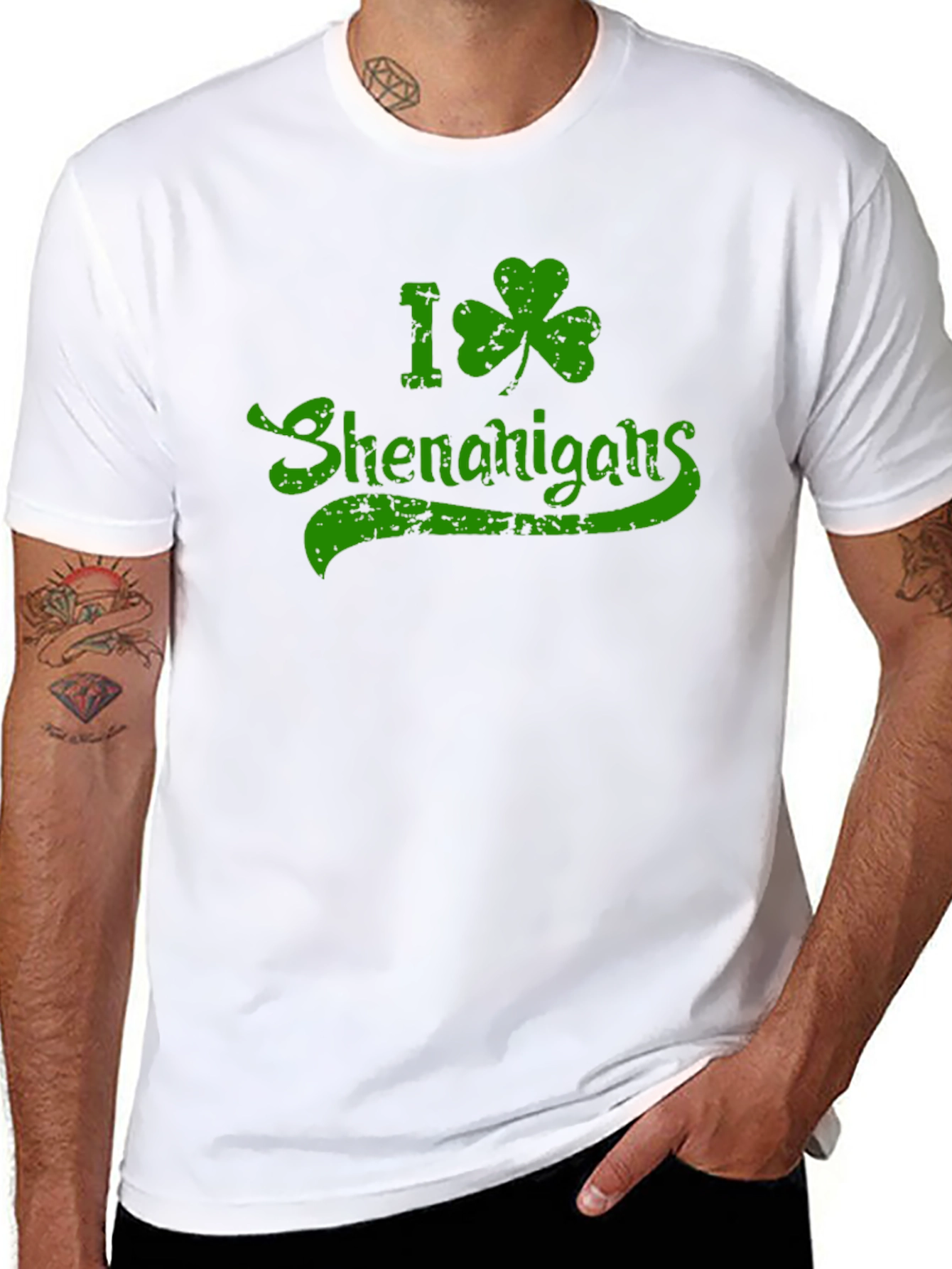 I Shamrock Shenanigans St. Patricks Day Black T-Shirt
