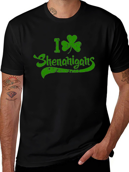 I Shamrock Shenanigans St. Patricks Day Black T-Shirt