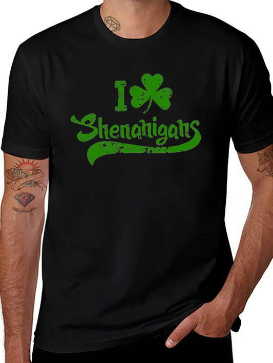 I Shamrock Shenanigans St. Patricks Day Black T-Shirt