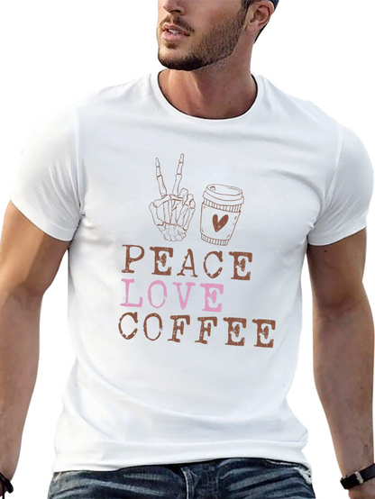 Peace Love Coffee Black Graphic Tee
