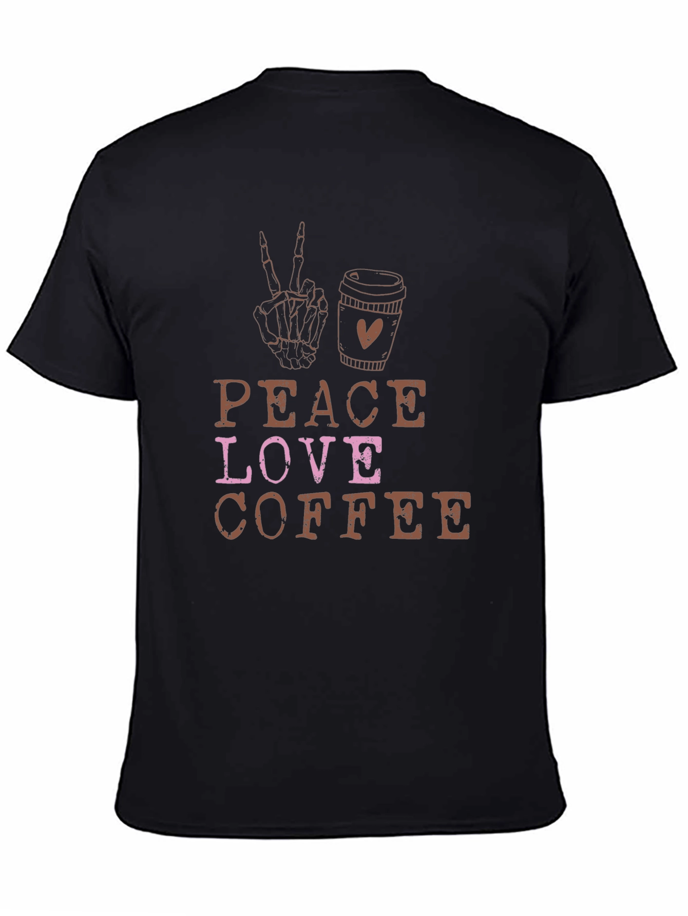 Peace Love Coffee Black Graphic Tee