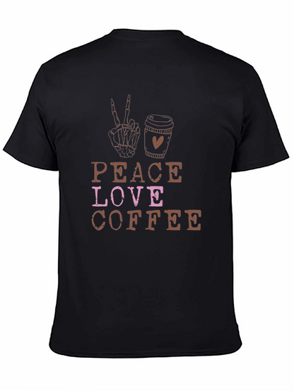 Peace Love Coffee Black Graphic Tee