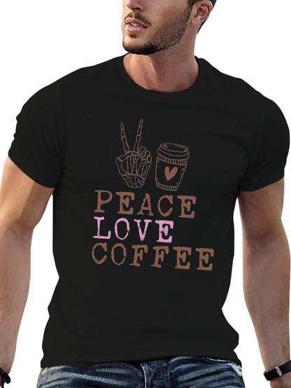 Peace Love Coffee Black Graphic Tee