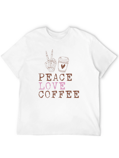 Peace Love Coffee Black Graphic Tee