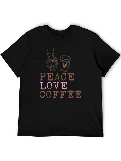 Peace Love Coffee Black Graphic Tee