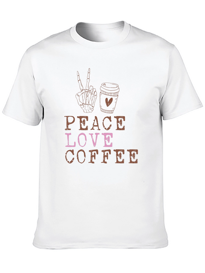 Peace Love Coffee Black Graphic Tee