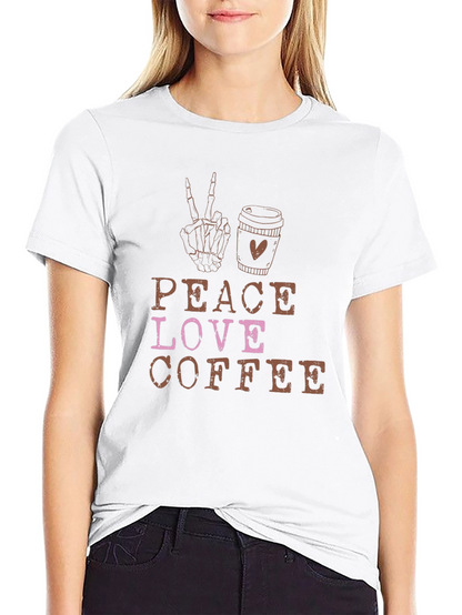 Peace Love Coffee Black Graphic Tee