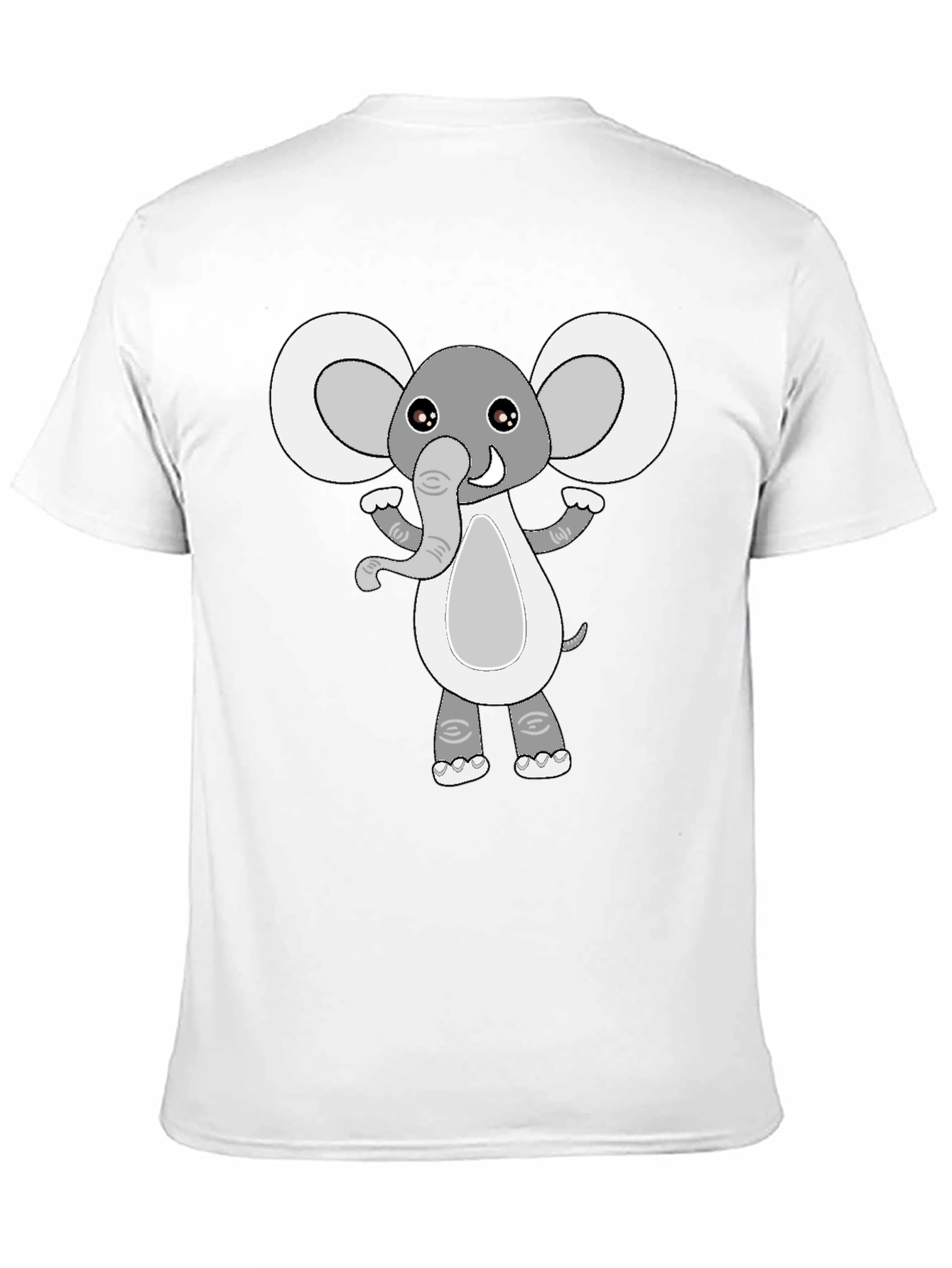 Cute Elephant Graphic Black T-Shirt