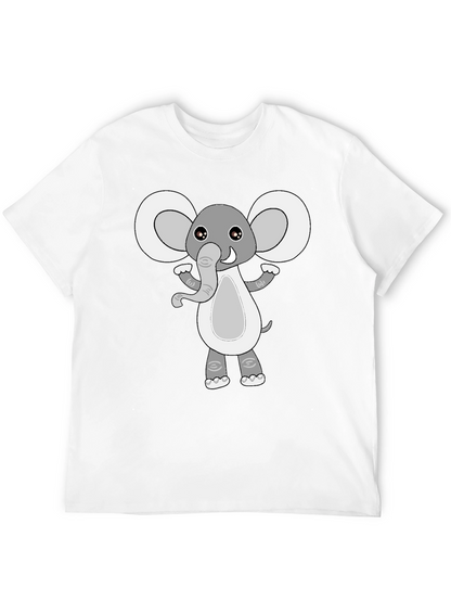 Cute Elephant Graphic Black T-Shirt