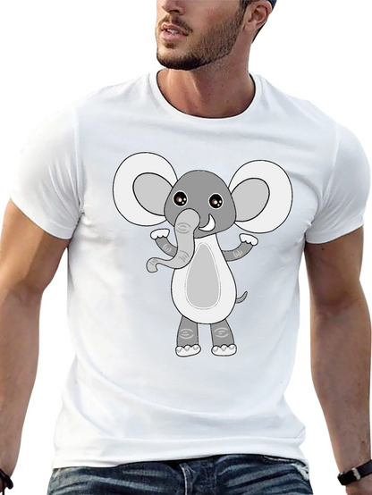 Cute Elephant Graphic Black T-Shirt
