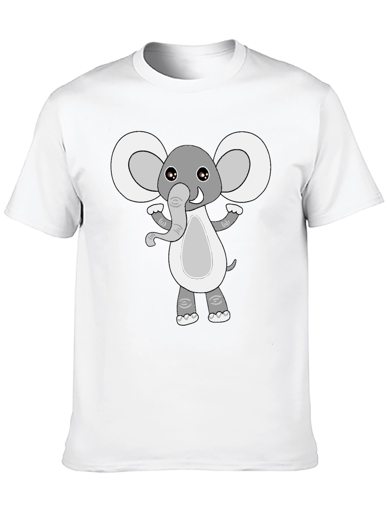 Cute Elephant Graphic Black T-Shirt