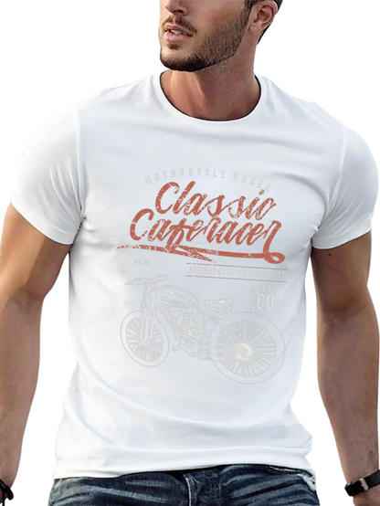Classic Cafe Racer Motorcycle Graphic T-Shirt