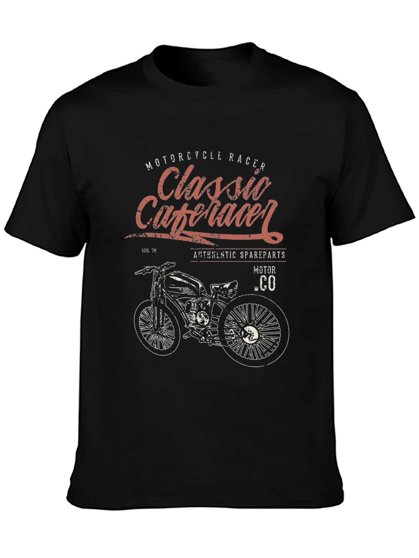 Classic Cafe Racer Motorcycle Graphic T-Shirt