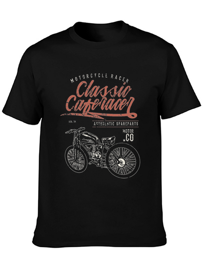Classic Cafe Racer Motorcycle Graphic T-Shirt