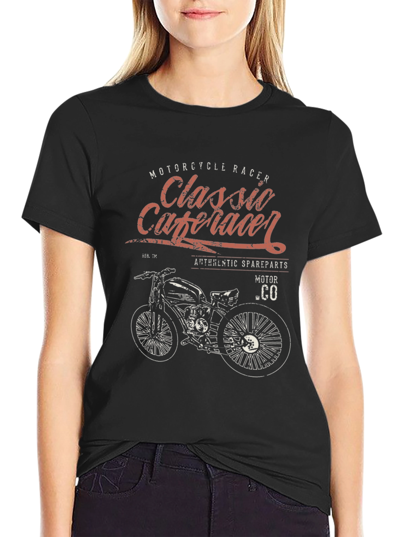 Classic Cafe Racer Motorcycle Graphic T-Shirt