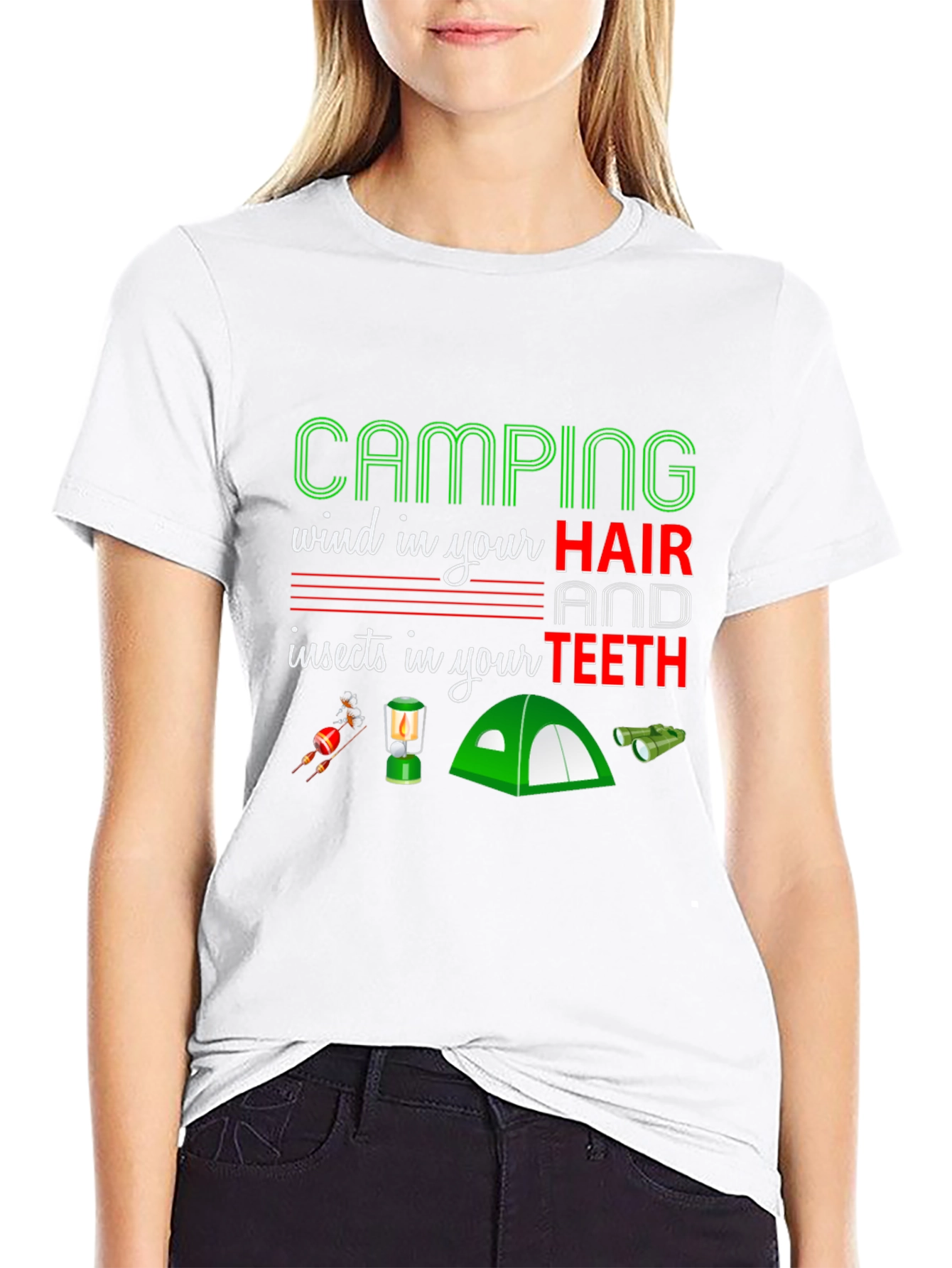 Camping Hair Teeth T-Shirt
