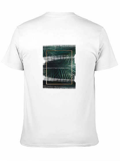 Stylish Black Tee with Tropical Leaf Graphic