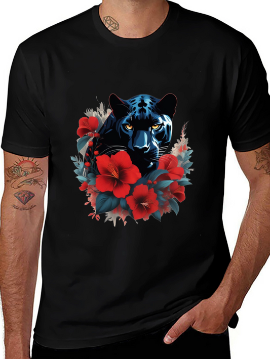 Black Panther Floral Graphic Tee - Mens