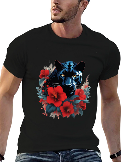 Black Panther Floral Graphic Tee - Mens
